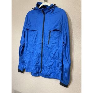 Lululemon Relay Jacket Mens XL Full Zip Hooded Blue Performance Lightweight